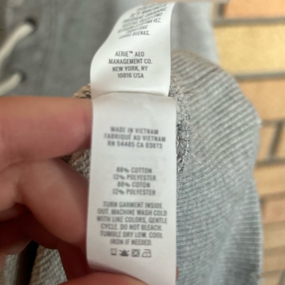 Aerie Lace Up Oversized Crew Sweatshirt Grey Size Small - Picture 5 of 9